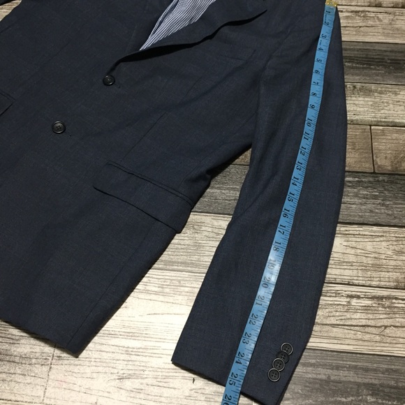 Banana Republic Tailored Slim Fit Plaid Blazer Men’s 42 Blue 2 Button - Picture 3 of 10